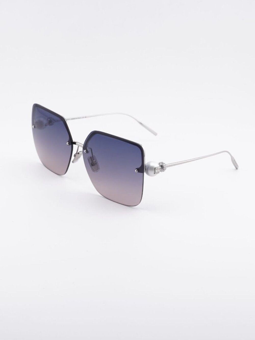Givenchy GV40110U 16Z Sunglasses Silver Butterfly Frame, Purple Lenses